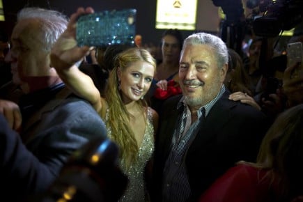 Paris Hilton shoots a selfie with Fidel Castro Diaz-Balart