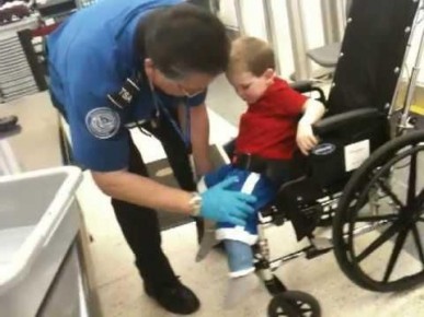 Because this toddler in a wheelchair could be a terrorist?