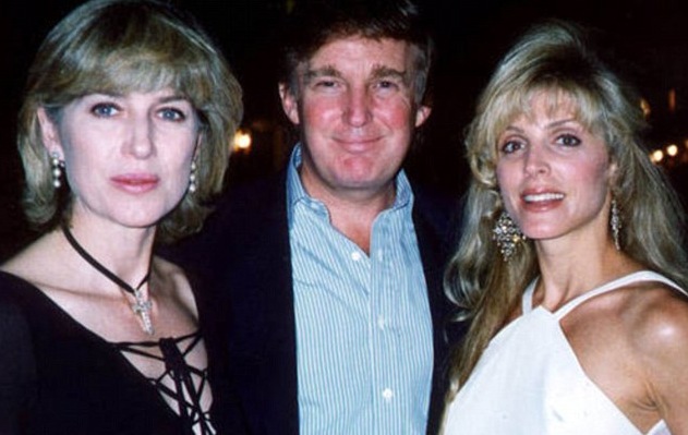 Selina Scott (left) with Trump and Marla Maples