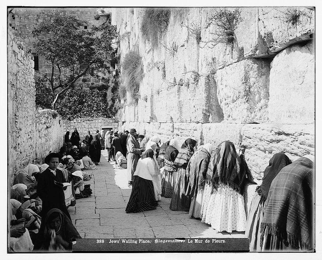 Jews praying at the Western Wall in Jerusalem in 1929