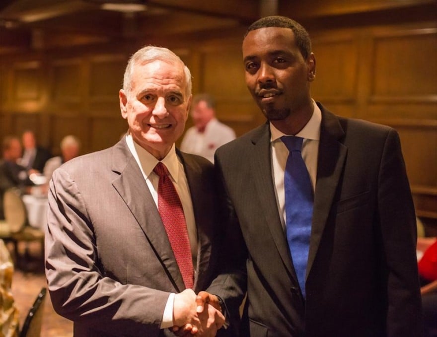 Minnesota Governor Dayton with Warsame. Remember Dayton is the MN pol who said if you don’t like our Somalis, you can move to another state.