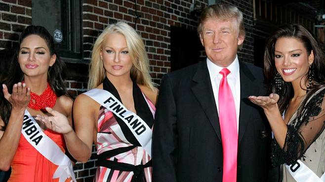 Ninni Laaksonen was Miss Finland pictured here with Donald Trump.